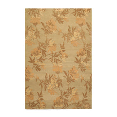6x9 Light Olive, Brown, Beige Color Hand Knotted All-Over 100% Wool Transitional Oriental Rug