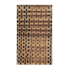 3x5 Tan, Beige, Gray Color Hand Knotted All-Over Wool & Silk Transitional Oriental Rug