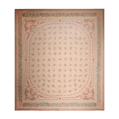 16'3" x 18'6" Blush, Peach Palace Hand Knotted Needlepoint 100% Wool French Aubusson Traditional Oriental Area Rug