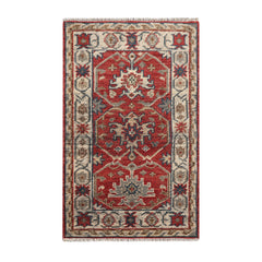 3x5 Rust, Beige Hand Knotted Turkish Oushak 100% Wool Traditional Oriental Area Rug