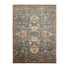 9x12 Teal, Green Hand Knotted Oushak 100% Wool Oushak Arts & Crafts Oriental Area Rug