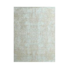 8x10 Light Blue, Gray Hand Knotted 100% Wool Transitional Oriental Area Rug