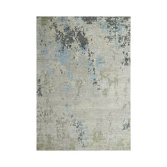 8' 10"x12' Gray Beige Blue Color Hand Knotted Tibetan 100% Wool Modern & Contemporary Oriental Rug