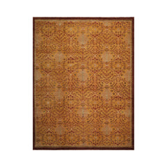 9x12 Hand Knotted Tibetan 100% Wool Michaelian & Kohlberg Transitional Oriental Area Rug Gold, Brown Color