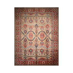 Palace Hand Knotted 100% Wool Kazakh Traditional Oriental Area Rug Beige, Coral Color