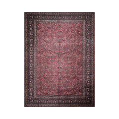 Palace Hand Knotted 100% Wool Mashad Traditional Oriental Area Rug Burgundy, Midnight Blue Color