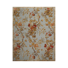 8x10 Blue, Sage Hand Knotted Tibetan Wool and Silk Lapchi Transitional Oriental Area Rug powder