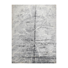 9x12 Hand Knotted Tibetan Bamboo Silk Designer Modern & Contemporary Oriental Area Rug Tone On Tone, Ash Gray Color