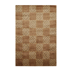 4x6 Hand Knotted Tibetan 100% Wool Michaelian & Kohlberg Modern & Contemporary Oriental Area Rug Brown, Tan Color