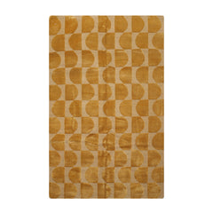 5x7 Hand Knotted Tibetan 100% Wool Modern & Contemporary Oriental Area Rug Tone on Tone Gold Color
