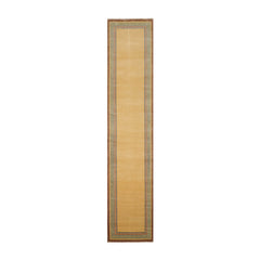 Runner Hand Knotted Tibetan 100% Wool Michaelian & Kohlberg Traditional Oriental Area Rug Light Gold, Brown Color