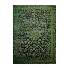 8x10 Hand Knotted 100% Wool Peshawar Traditional Oriental Area Rug Lime, Midnight Blue Color