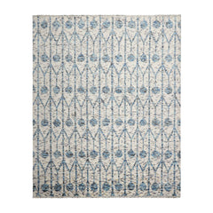 LoomBloom 8x10 White, Gray Hand Knotted Oushak 100% Wool Modern & Contemporary Oriental Area Rug Off