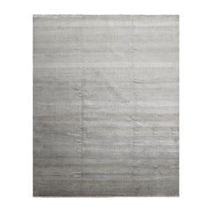 LoomBloom 8x10 Tone On Tone Gray Hand Knotted Tibetan Wool and Silk Tibetan Modern & Contemporary Oriental Area Rug