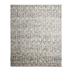 LoomBloom 8x10 Ivory, Gray Hand Knotted Oushak 100% Wool Oushak Art Deco Oriental Area Rug