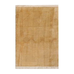 4x6 Beige Hand Knotted Tibetan Modern Ribbed Wool Tibetan Area Rug