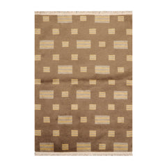 4x6 Olive Hand Knotted Modern Tibetan Geometric Wool Oriental Area Rug