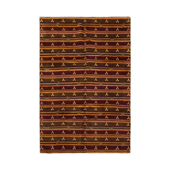 6x9 Green Hand Knotted Tibetan Transitional Striped Wool Oriental Area Rug