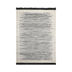 LoomBloom 5x8 Modern Ivory Hand Woven Kilim Wool Oriental Rug