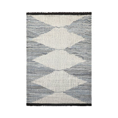 LoomBloom 5x8 Ivory Handmade Geometric Kilim Wool Oriental Rug