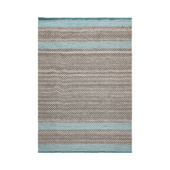 LoomBloom 5x8 Black, Blue Modern Kilim Hand Woven Oriental Wool Area Rug