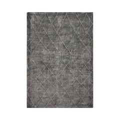 LoomBloom 5x8 Charcoal Contemporary Moroccan Wool Rug, Handcrafted
