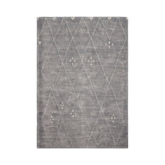 LoomBloom 5x8 Contemporary Gray Hand Woven Moroccan Wool Oriental Area Rug