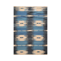 LoomBloom Hand Woven Contemporary Ikat Wool Oriental Area Rug Beige 5x8