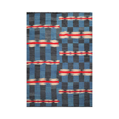 LoomBloom 5x8 Blue Contemporary Ikat Wool Oriental Area Rug