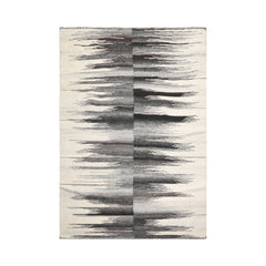 LoomBloom 5x8 Ivory Contemporary Abstract Wool Rug