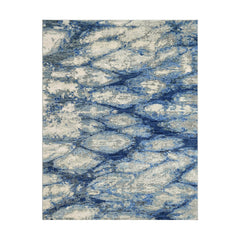 8x10 Navy Beige Gray Color Hand Knotted Contemporary Oushak Wool Contemporary Oriental Rug