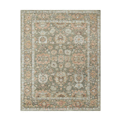 8x10 Moss Rust Beige Color Hand Knotted Oushak Wool Traditional Oriental Rug