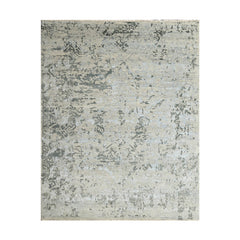 8x10 Beige Gray Muted Earth Tones Color Hand Knotted Transitional Wool Transitional Oriental Rug
