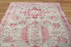 Multi Size Pink, Gray Hand Knotted Arts & Crafts 100% Wool Turkish Oushak Traditional Oriental Area Rug