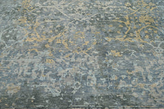 8x10 Gray Beige Light Gold Color Hand Knotted Transitional Oushak w/o border Wool Transitional Oriental Rug