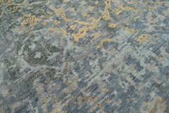 8x10 Gray Beige Light Gold Color Hand Knotted Transitional Oushak w/o border Wool Transitional Oriental Rug