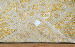 Multi Size Gray, Gold Hand Knotted 100% Wool Turkish Oushak Transitional Oriental Area Rug