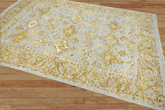 Multi Size Gray, Gold Hand Knotted 100% Wool Turkish Oushak Transitional Oriental Area Rug