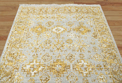 Multi Size Gray, Gold Hand Knotted 100% Wool Turkish Oushak Transitional Oriental Area Rug
