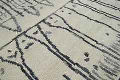 8x10 Beige Gray Color Hand Knotted Moroccan Tribal Pattern Wool Tribal Oriental Rug