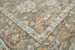 8x10 Moss Rust Beige Color Hand Knotted Oushak Wool Traditional Oriental Rug