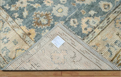 9x12 Blue, Taupe Hand Knotted Afghan Oushak 100% Wool Traditional Oriental Area Rug