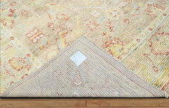 9x12 Tan, Beige Hand Knotted Afghan Oushak 100% Wool Oushak Traditional Oriental Area Rug