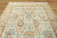 9x12 Beige Hand Knotted Oushak 100% Wool Traditional Oriental Area Rug