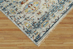 8x10 Beige Gray Gold Color Hand Knotted Oushak Wool Traditional Oriental Rug