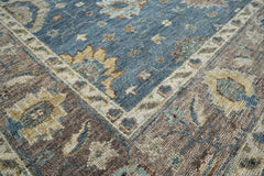 9x12 Blue Taupe Beige Color Hand Knotted Oushak Wool Traditional Oriental Rug