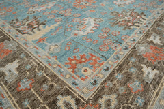 9x12 Aqua Brown Coral Color Hand Knotted Oushak Arts & Crafts Wool Arts & Crafts/Mission Oriental Rug