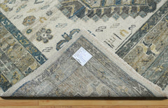 9x12 Beige Gray Moss Color Hand Knotted Oushak Wool Traditional Oriental Rug