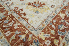 8x10 Beige Burnt Orange Gold Color Hand Knotted Oushak Wool Traditional Oriental Rug