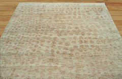 8x10 Beige, Rust Hand Knotted 100% Wool Indo Oushak Traditional Oriental Area Rug